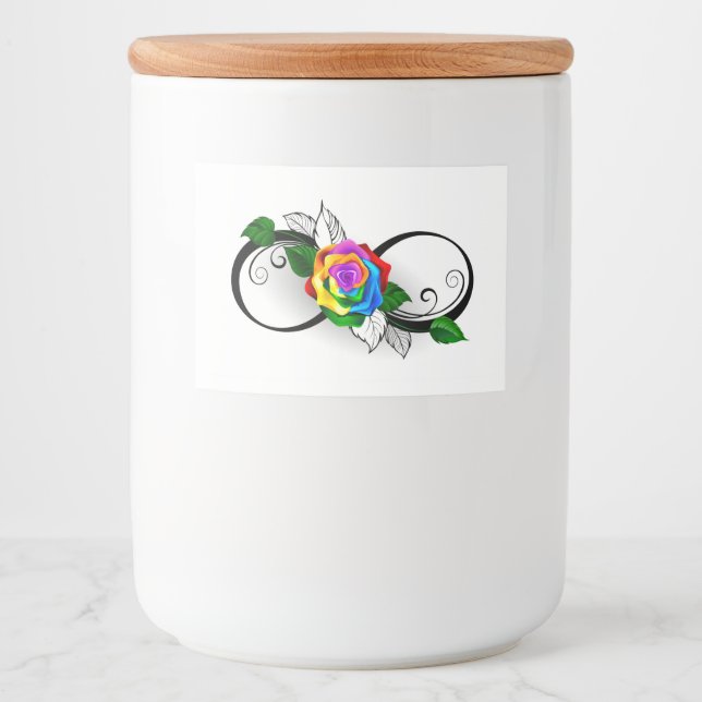 Infinity Symbol with Rainbow Rose Food Label (Front)