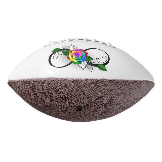 Infinity Symbol with Rainbow Rose Football (Rotated 270)