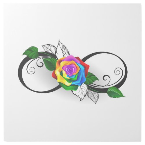 Infinity Symbol with Rainbow Rose Gallery Wrap