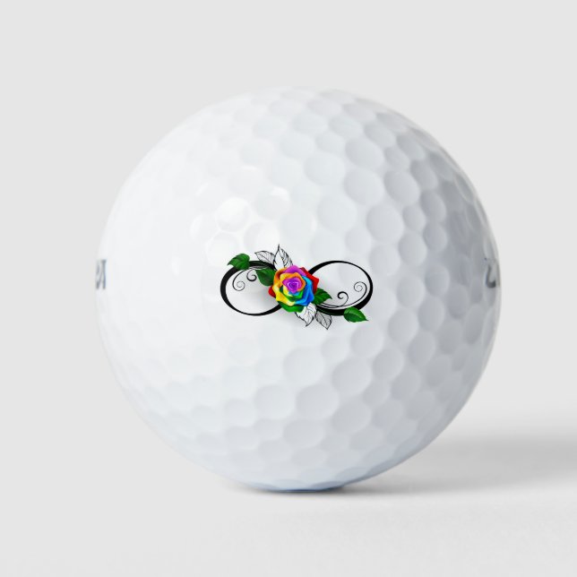 Infinity Symbol with Rainbow Rose Golf Balls (Front)