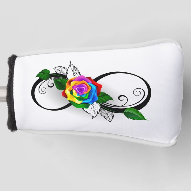 Infinity Symbol with Rainbow Rose Golf Head Cover (Front)