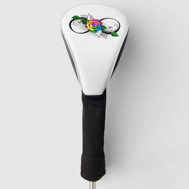 Infinity Symbol with Rainbow Rose Golf Head Cover (Front)