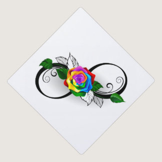 Infinity Symbol with Rainbow Rose Graduation Cap Topper