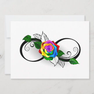 Infinity Symbol with Rainbow Rose Holiday Card