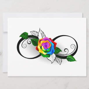 Infinity Symbol with Rainbow Rose Holiday Card