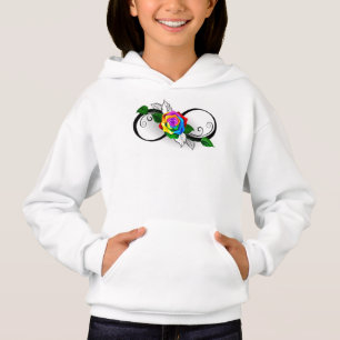 Infinity Symbol with Rainbow Rose Hoodie