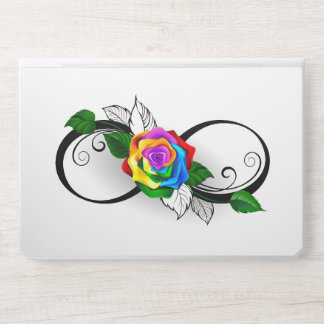 Infinity Symbol with Rainbow Rose HP Laptop Skin