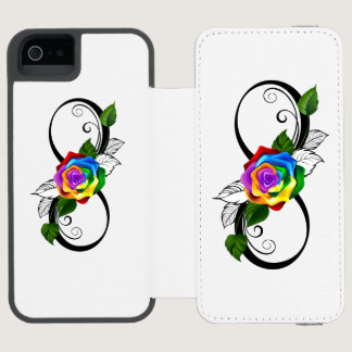 Infinity Symbol with Rainbow Rose iPhone SE/5/5s Wallet Case