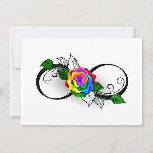 Infinity Symbol with Rainbow Rose Invitation