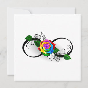 Infinity Symbol with Rainbow Rose Invitation