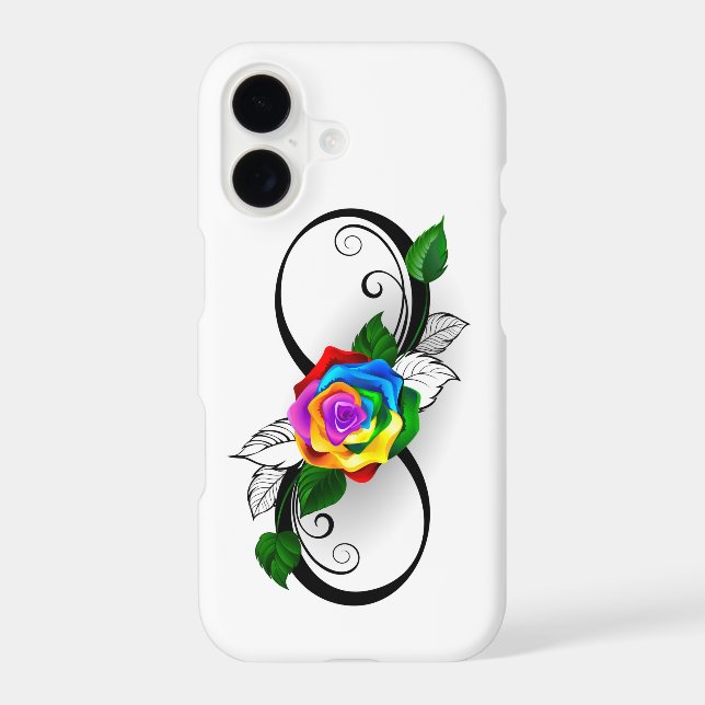 Infinity Symbol with Rainbow Rose Iphone Case (Back)