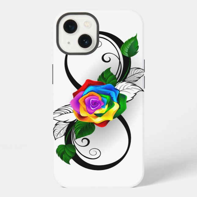 Infinity Symbol with Rainbow Rose Iphone Case (Back)