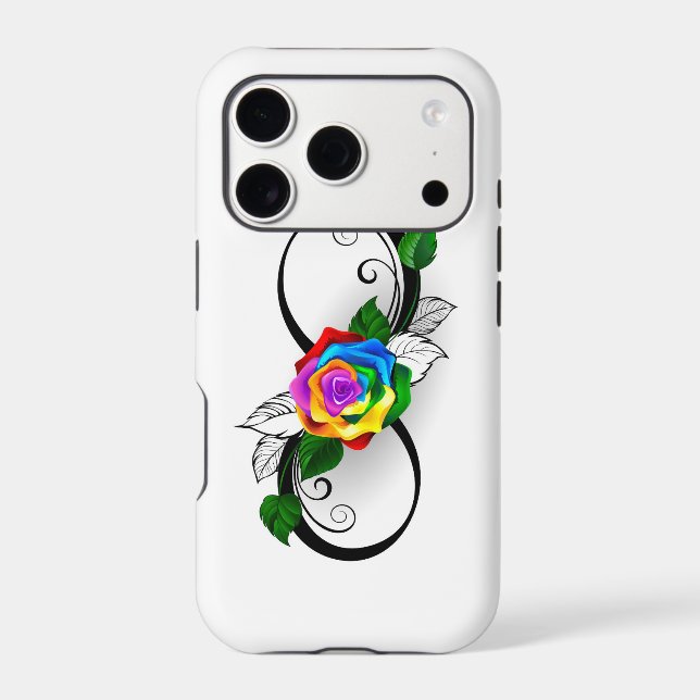 Infinity Symbol with Rainbow Rose Iphone Case (Back)