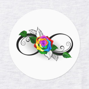 Infinity Symbol with Rainbow Rose Kids' Labels