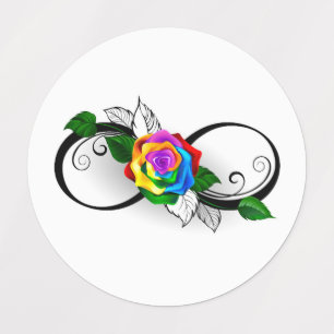 Infinity Symbol with Rainbow Rose Kids' Labels