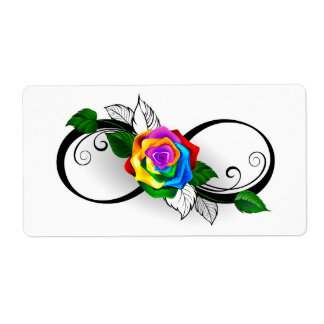 Infinity Symbol with Rainbow Rose Label