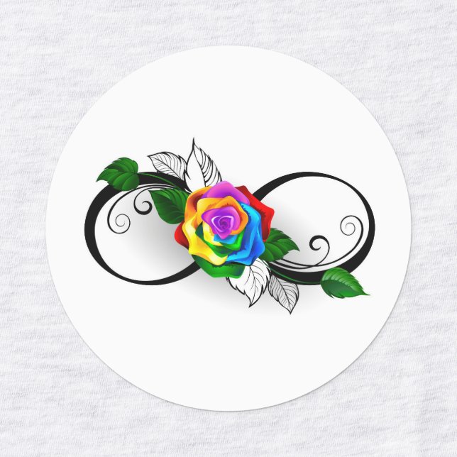 Infinity Symbol with Rainbow Rose Labels (Design 1)