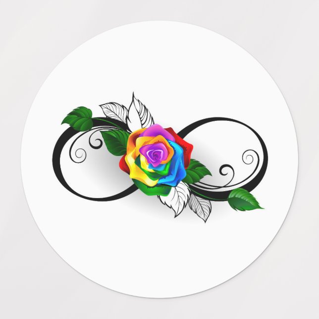 Infinity Symbol with Rainbow Rose Labels (Design 1)