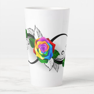 Infinity Symbol with Rainbow Rose Latte Mug