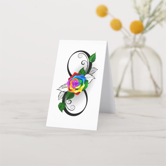 Infinity Symbol with Rainbow Rose Loyalty Card (Back)