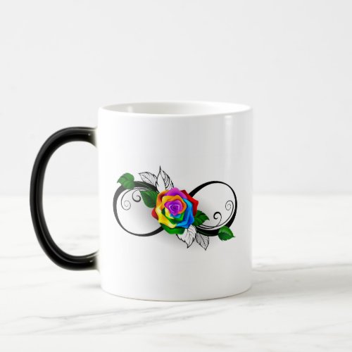 Infinity Symbol with Rainbow Rose Magic Mug