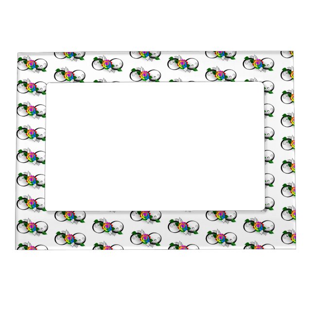 Infinity Symbol with Rainbow Rose Magnetic Frame (Front)