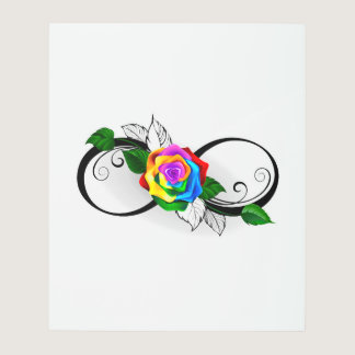 Infinity Symbol with Rainbow Rose Metal Print