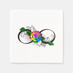 Infinity Symbol with Rainbow Rose Napkins