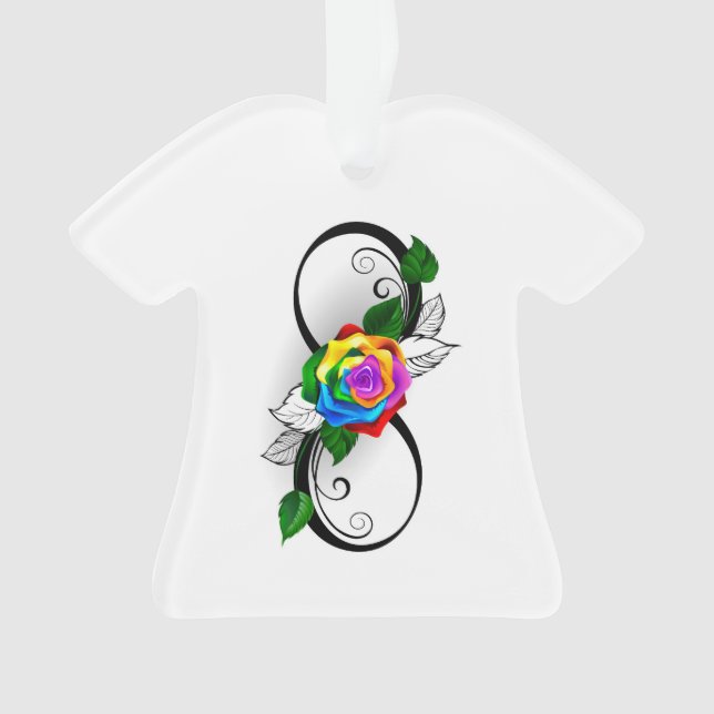 Infinity Symbol with Rainbow Rose Ornament (Front)