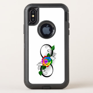 Infinity Symbol with Rainbow Rose OtterBox Defender iPhone XS Case