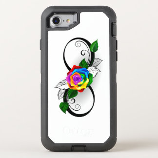 Infinity Symbol with Rainbow Rose OtterBox Defender iPhone SE/8/7 Case