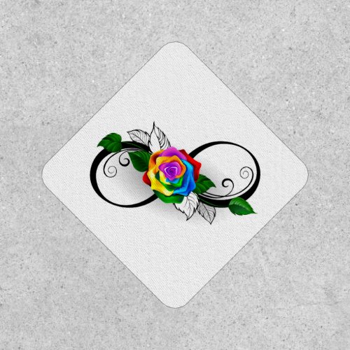 Infinity Symbol with Rainbow Rose Patch