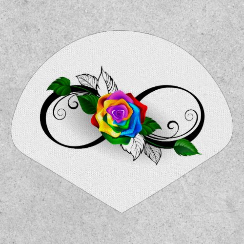 Infinity Symbol with Rainbow Rose Patch