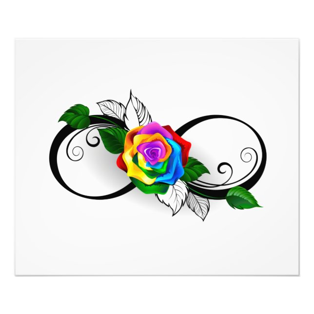 Infinity Symbol with Rainbow Rose Photo Print (Front)