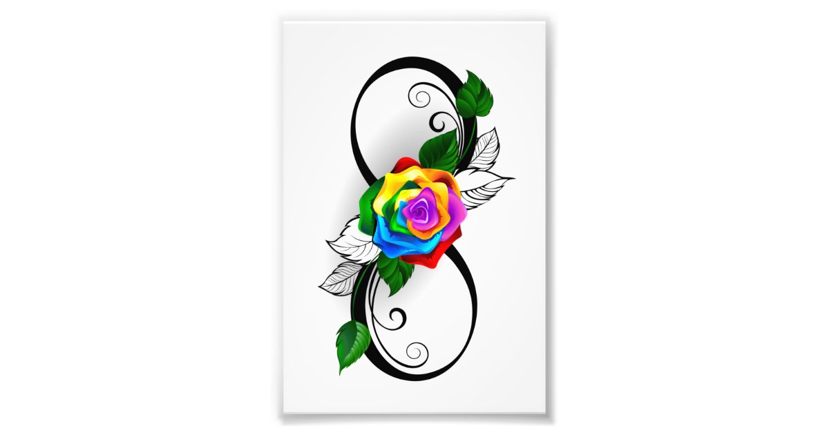 Infinity Symbol Roses Infinity Symbol with Rainbow Rose Photo Print | Zazzle