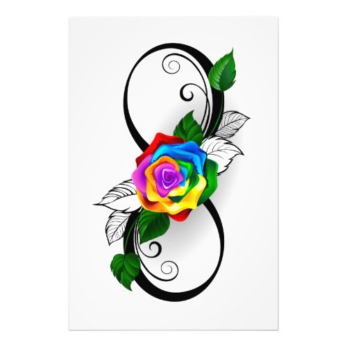 Infinity Symbol with Rainbow Rose Photo Print