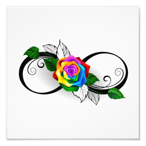 Infinity Symbol with Rainbow Rose Photo Print