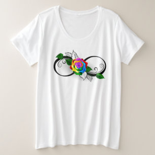 Infinity Symbol with Rainbow Rose Plus Size T-Shirt