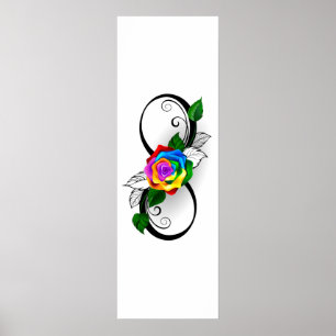 Infinity Symbol with Rainbow Rose Poster