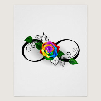 Infinity Symbol with Rainbow Rose Poster