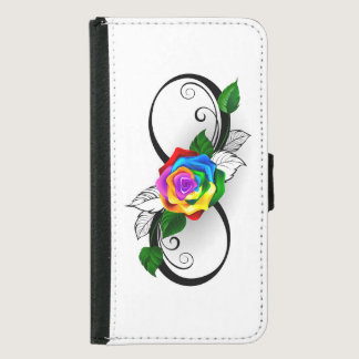 Infinity Symbol with Rainbow Rose Samsung Galaxy S5 Wallet Case