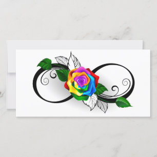 Infinity Symbol with Rainbow Rose Save The Date