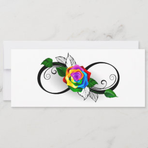 Infinity Symbol with Rainbow Rose Save The Date