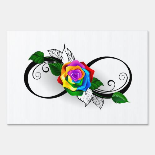 Infinity Symbol with Rainbow Rose Sign