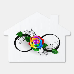 Infinity Symbol with Rainbow Rose Sign