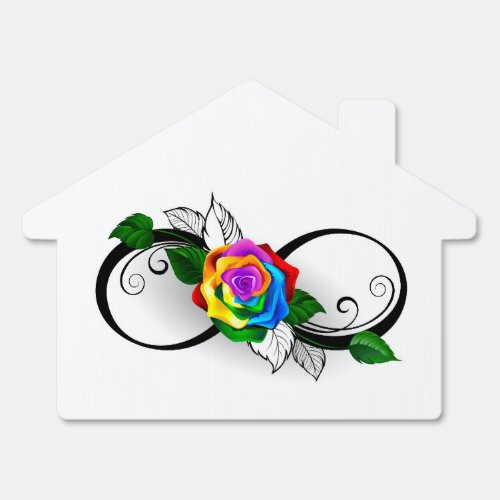 Infinity Symbol with Rainbow Rose Sign