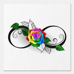 Infinity Symbol with Rainbow Rose Sign
