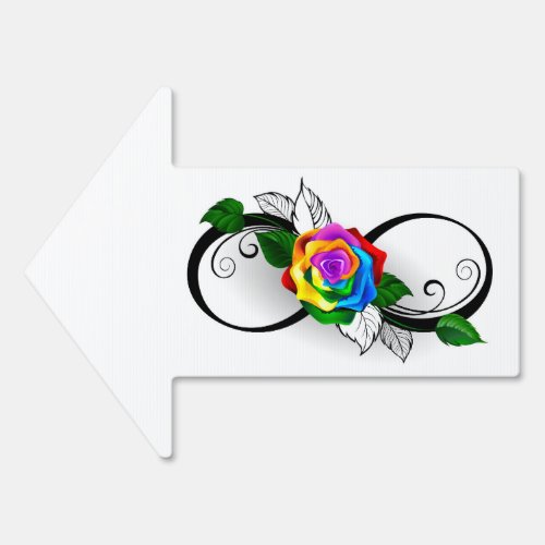 Infinity Symbol with Rainbow Rose Sign