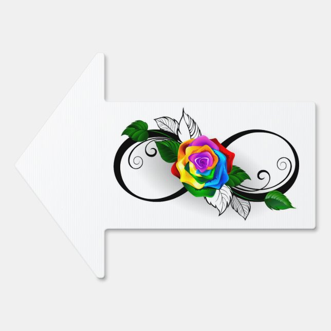 Infinity Symbol with Rainbow Rose Sign (Front)