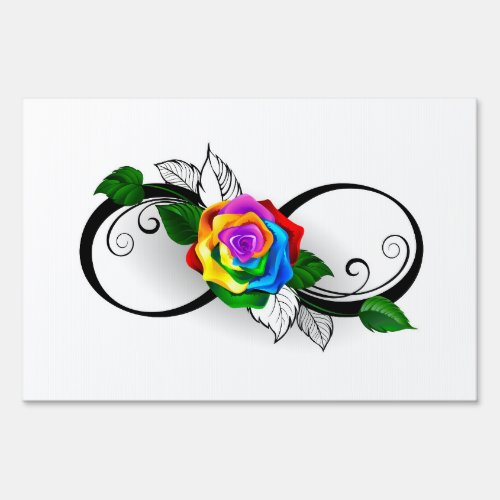 Infinity Symbol with Rainbow Rose Sign